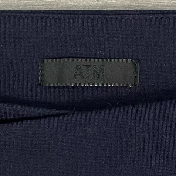 ATM Anthony Thomas Melillo Bonded Wrap Front Mini Skirt Navy Blue 2 Clueless - Picture 5 of 13